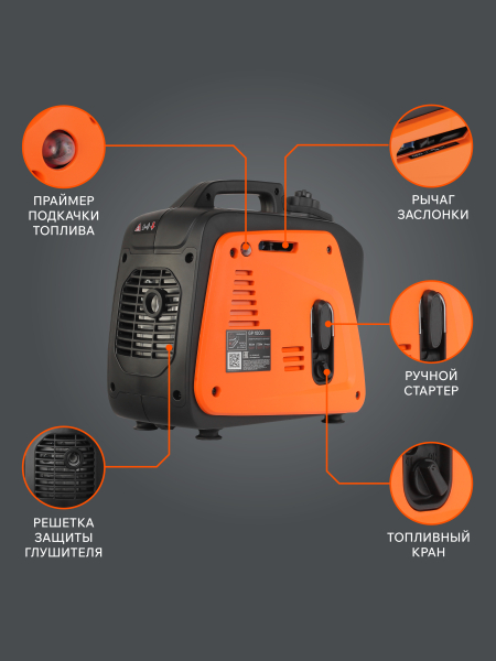 Бензиновый инверторный генератор PATRIOT GP 1000 i для гаража фото