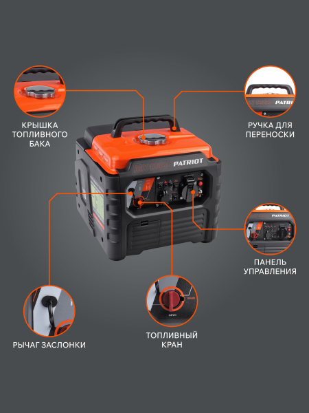 Бензиновый инверторный генератор PATRIOT iGX 1200 бесшумный фото