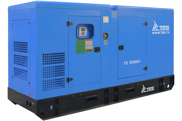 Дизельный генератор ТСС ЭД-150-Т400 с АВР в шумозащитном кожухе на прицепе 025140 на колесах фото