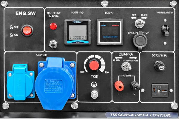 Бензиновый сварочный генератор ТСС GGW 6.0/250D-R 4-х тактный фото