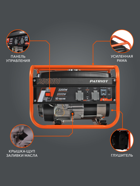Бензиновый генератор PATRIOT GRS 2500 2-х тактный фото