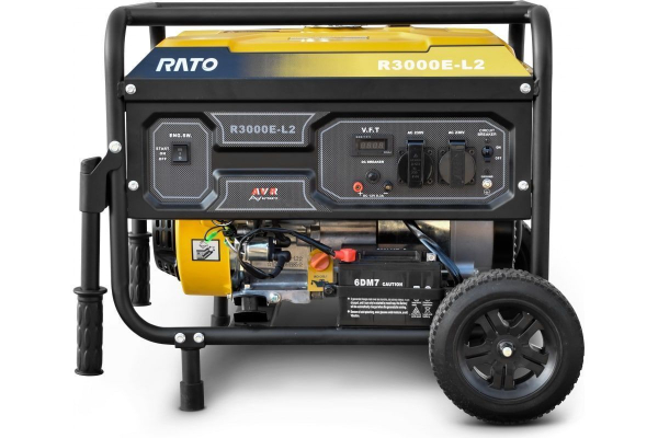 Бензиновый генератор RATO R3000E-L2W электростартер + колесный комплект синхронный фото
