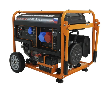 Бензиновый генератор Lifan 10500EA-3U с датчиком моточасов (с мощн без огранич при 1-но и 3-х фазном режиме) фото