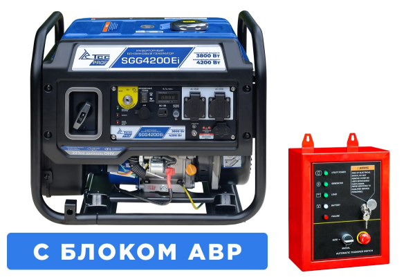 Бензиновый инверторный генератор ТСС SGG 4200Ei с блоком АВР для гаража фото