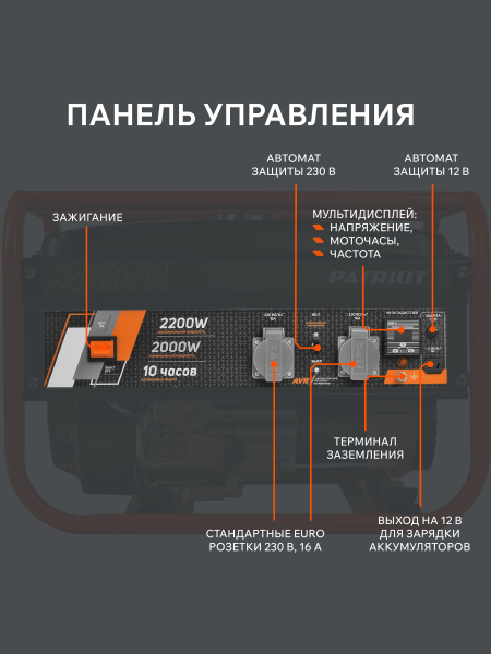 Бензиновый генератор PATRIOT GRS 2500 2-х тактный фото