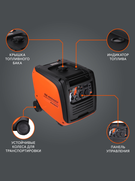 Бензиновый инверторный генератор PATRIOT iGX 4000 AWSP бесшумный фото