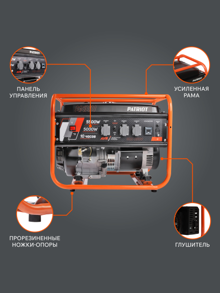Бензиновый генератор PATRIOT GRS 6500 для гаража фото