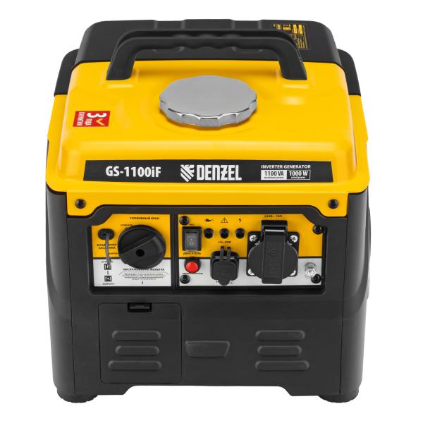 Бензиновый инверторный генератор DENZEL GS-1100iF передвижной фото