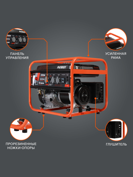 Бензиновый генератор PATRIOT GRS 6700 C для гаража фото