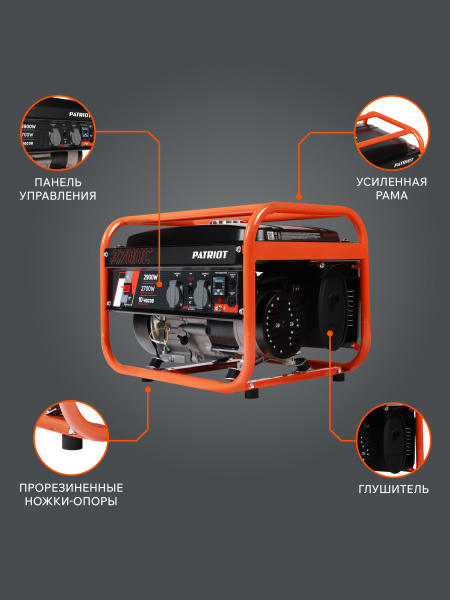 Бензиновый генератор PATRIOT GRS 3700 C 4-х тактный фото