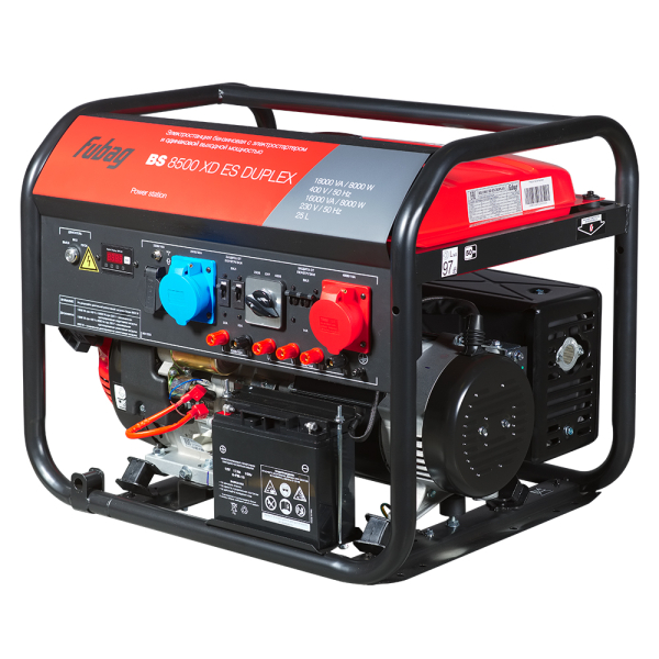 Бензиновый генератор Fubag BS 8500 XD ES DUPLEX + 4Т Extra + Комплект колес и ручек FUBAG в ПОДАРОК портативный фото