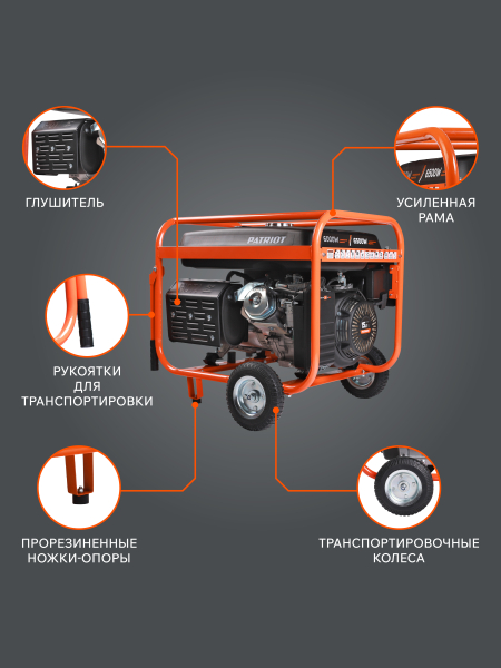 Бензиновый генератор PATRIOT GRS 7500 E для гаража фото