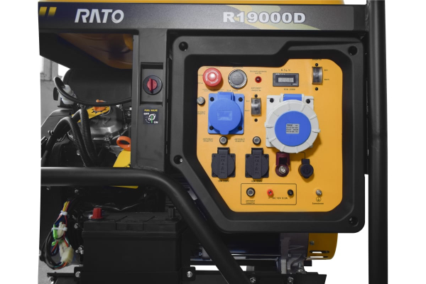 Бензиновый генератор RATO R19000D электростартер + колесный комплект 4-х тактный фото