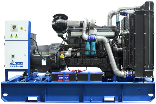 Дизельный генератор ТСС ЭД-250-Т400 с АВР в погодозащитном кожухе на прицепе 025289 на колесах фото