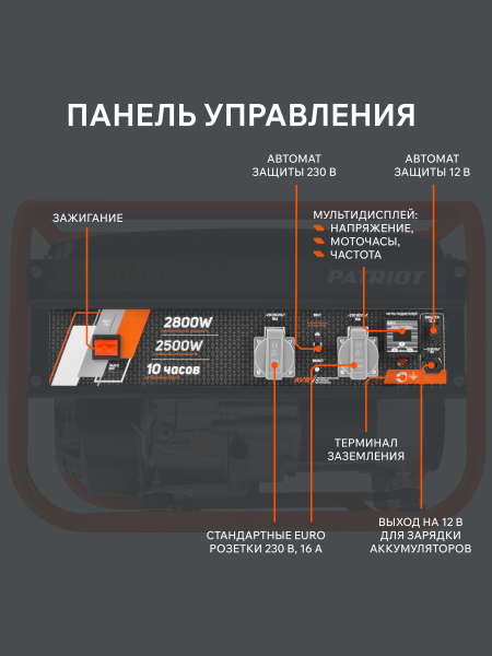 Бензиновый генератор PATRIOT GRS 3500 2-х тактный фото