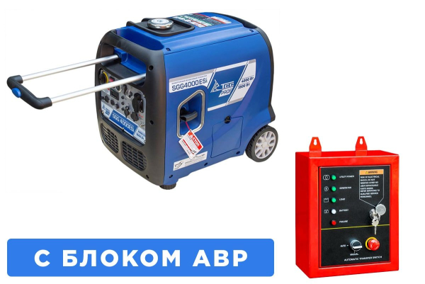 Бензиновый инверторный генератор ТСС SGG 4000ESi с блоком АВР бесшумный фото
